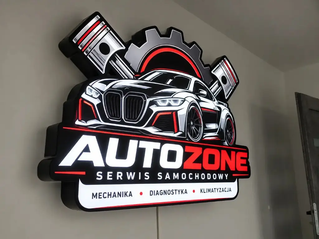 Przestrzenny logotyp podświetlany
